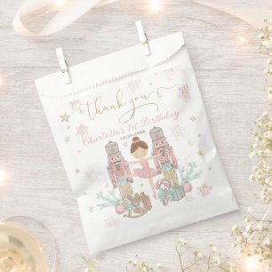 Rosa Nussknacker Winter Onederland 1. Geburtstag Geschenktütchen