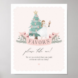 Rosa Nutcracker Babydusche Gefälligkeitszeichen Poster