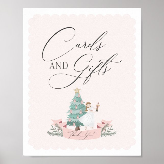 Rosa Nutcracker Babyduschkarten und -geschenke Zei Poster (Vorne)