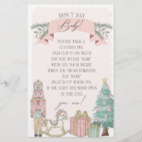 Rosa Nutcracker Winter nicht sagen Babydusche