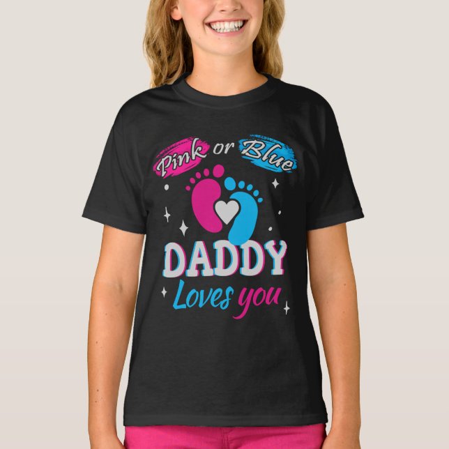 Rosa oder Blau, Daddy Lieben Sie T-Shirt (Vorderseite)