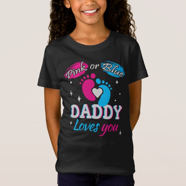 Rosa oder Blau, Daddy Lieben Sie T-Shirt (Vorderseite)