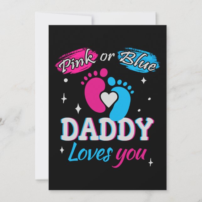 Rosa oder Blau, Daddy liebt dich Einladung (Vorderseite)