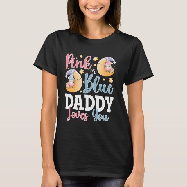 Rosa oder Blau Daddy liebt dich Schlafkuh Baby Ges T-Shirt (Vorderseite)