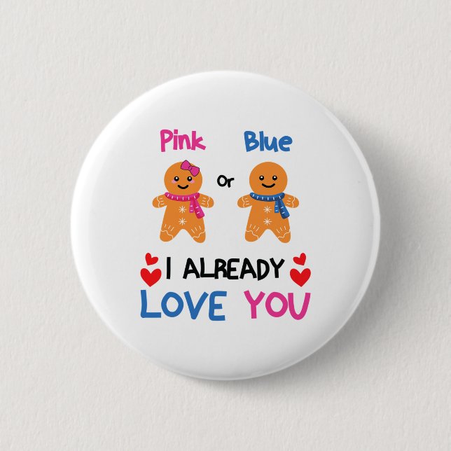 Rosa oder Blau Ich liebe dich bereits Geschlecht E Button (Vorderseite)