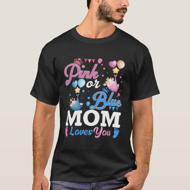 Rosa oder Blau Mama liebt dich Geschenke Kuh Baby  T-Shirt (Vorderseite)
