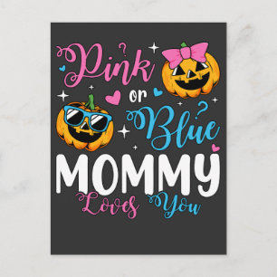 Rosa oder Blau Mama liebt dich Kürbis-Baby Postkarte