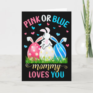 Rosa oder Blau Mama liebt dich Osthase Geschlecht Karte