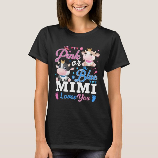 Rosa oder Blau Mimi liebt dich Geschenke Kuh Baby  T-Shirt (Vorderseite)