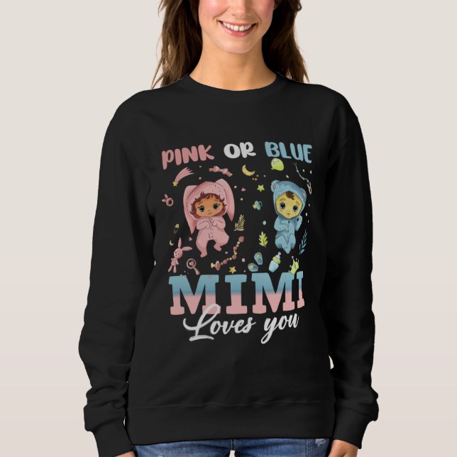 Rosa oder Blau Mimi liebt dich Shirt Baby Geschlec (Vorderseite)