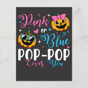 Rosa oder Blau Pop-Pop liebt dich Kürbis-Baby Postkarte