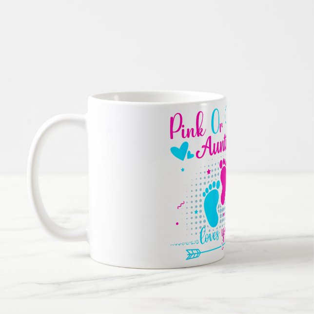 Rosa oder Blau Tante liebt dich süße Geschlechtsen Kaffeetasse (Links)