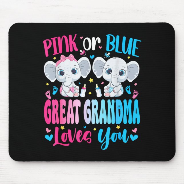 Rosa oder Blau Urgroßmutter liebt Geschlechtsenthü Mousepad (Vorne)