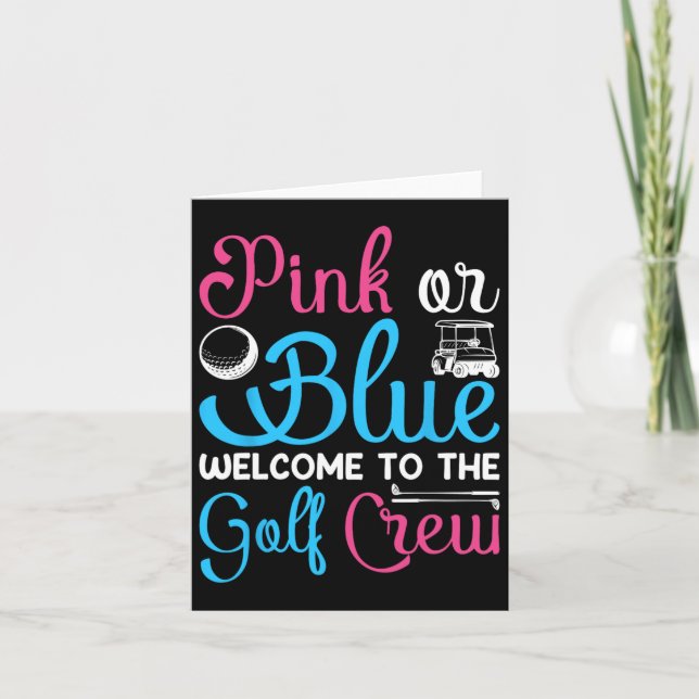 Rosa oder Blau Willkommen bei Golf Crew Gender off Karte (Vorderseite)