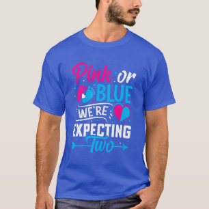 Rosa oder Blau, wir erwarten zwei (3) T-Shirt