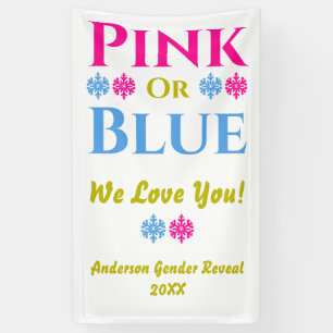 Rosa oder blau, wir Liebe dich! Geschlechtsankünd Banner