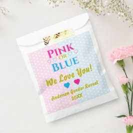 Rosa oder blau, wir Liebe dich! Geschlechtsankündi Geschenktütchen