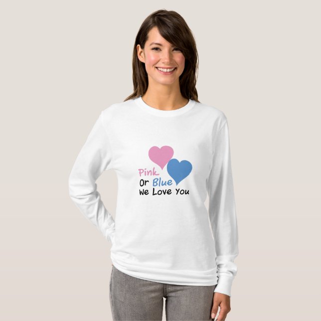 Rosa oder Blau wir Liebe, die Sie T-Shirt (Vorne ganz)