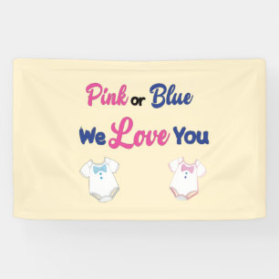 Rosa oder blau Wir Liebe Sie Baby Geschlecht zeige Banner