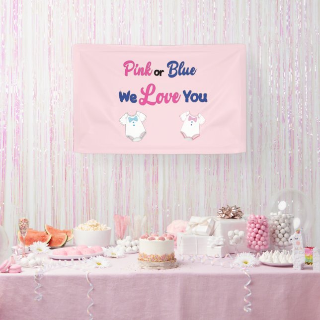 Rosa oder blau Wir Liebe Sie Baby Geschlecht zeige Banner (Party)