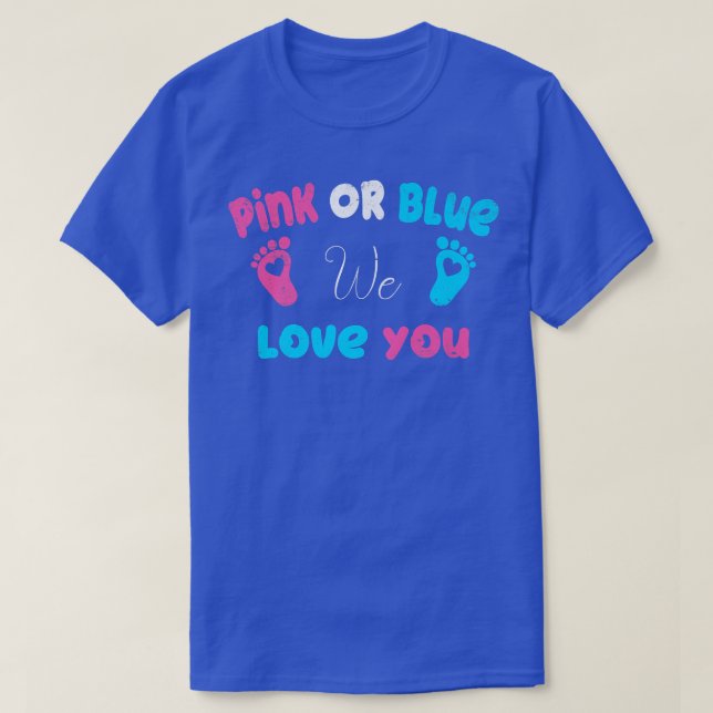 Rosa oder Blau Wir Liebe Sie Eltern Baby Party Gen T-Shirt (Design vorne)