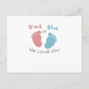 Rosa oder blau Wir Liebe Sie Geschlecht zeigen Bab Einladungspostkarte