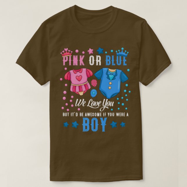 Rosa oder blau Wir Liebe Sie Geschlecht zeigen Tea T-Shirt (Design vorne)