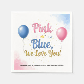 ✨ Rosa oder Blau, wir Liebe Sie | Geschlechtsverke Serviette