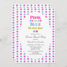 Rosa oder blau Wir Liebe Sie Schneeflocken Geschle Einladung