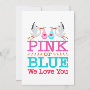 Rosa oder Blau Wir lieben dich Geschlecht enthülle Feiertagskarte