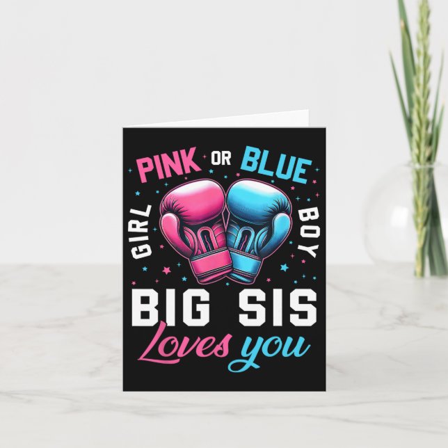 Rosa oder blaue Big Sis Lieben, die Sie Boxing Gen Karte (Vorderseite)