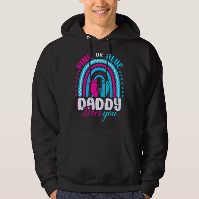 Rosa oder blaue Daddy Lieben Sie Geschlecht offenb Hoodie (Vorderseite)