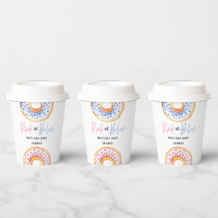 Rosa oder blaue Donut Babydusche Party Pappbecher