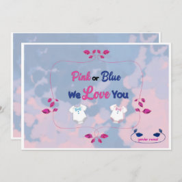 Rosa oder blaue Gefärbte Krawatte Einladung