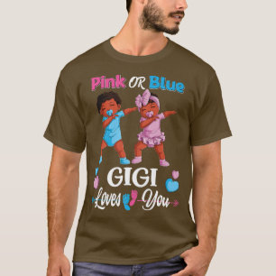 Rosa oder blaue Gigi-Lieben, die das Schwarze Baby T-Shirt