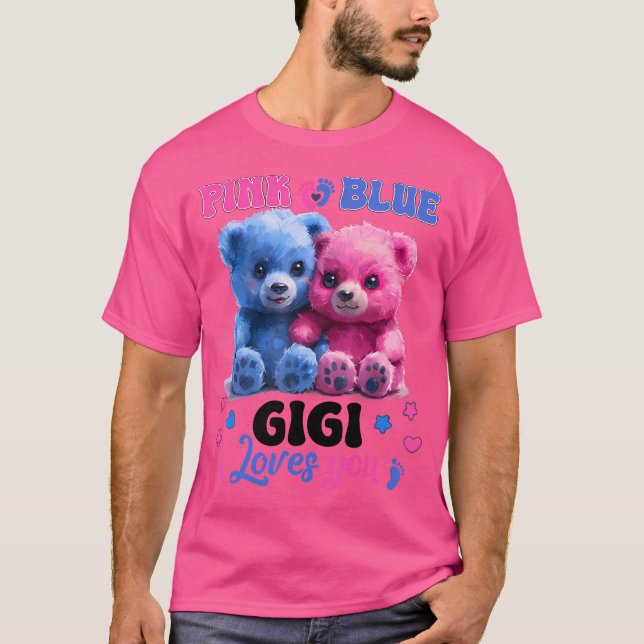 Rosa oder blaue Gigi-Lieben Sie Niedlich tragen Ba T-Shirt (Vorderseite)