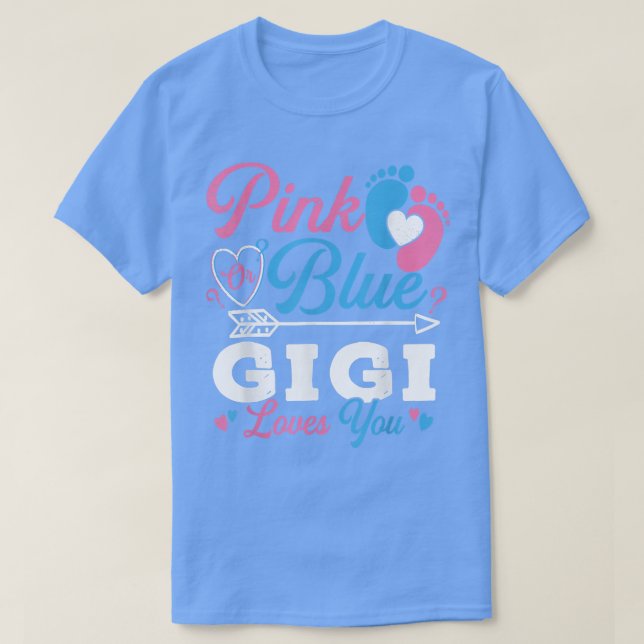 Rosa oder blaue Gigi-Lieben Sie Niedliche Geschlec T-Shirt (Design vorne)