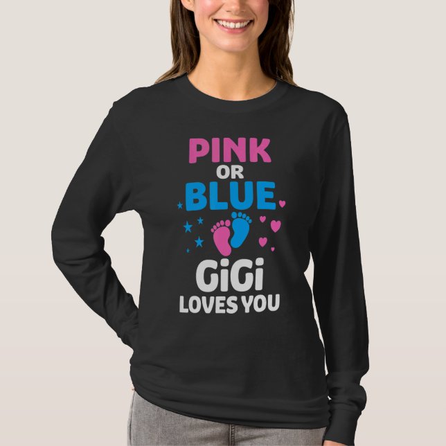Rosa oder blaue Gigi-Lieben Sie Niedliche Geschlec T-Shirt (Vorderseite)