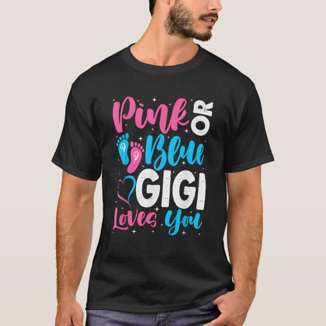 Rosa oder blaue Gigi-Lieben Sie Niedliche Geschlec T-Shirt (Vorderseite)