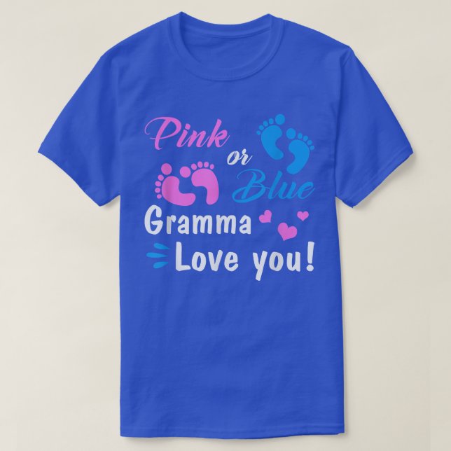 Rosa oder blaue Gramma Lieben Sie Geschlecht offen T-Shirt (Design vorne)