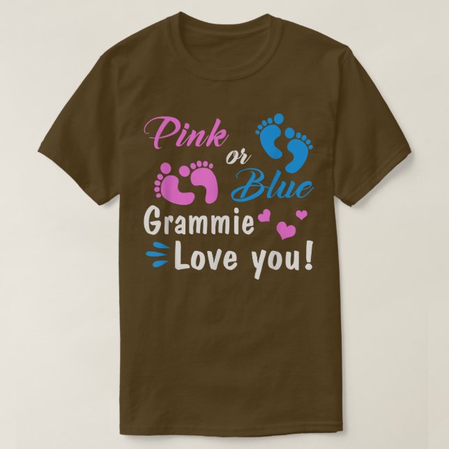Rosa oder blaue Grammie Lieben Sie Geschlecht offe T-Shirt (Design vorne)