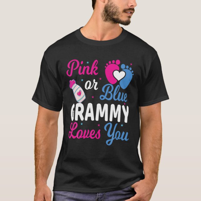 Rosa oder blaue GRAMMY-Liebe Sie Geschlecht Baby R T-Shirt (Vorderseite)