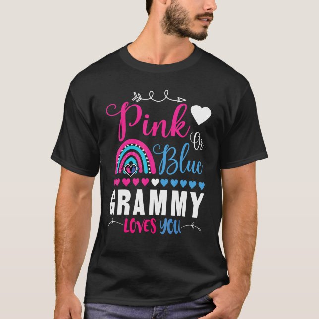 Rosa oder blaue Grammy Lieben Sie Geschlecht offen T-Shirt (Vorderseite)