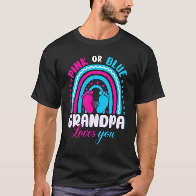 Rosa oder blaue Grandpa-Lieben Ihr Geschlecht offe T-Shirt (Vorderseite)