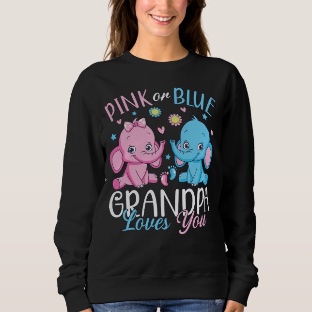 Rosa oder blaue Grandpa-Lieben Sie Elephant Baby W Sweatshirt (Vorderseite)
