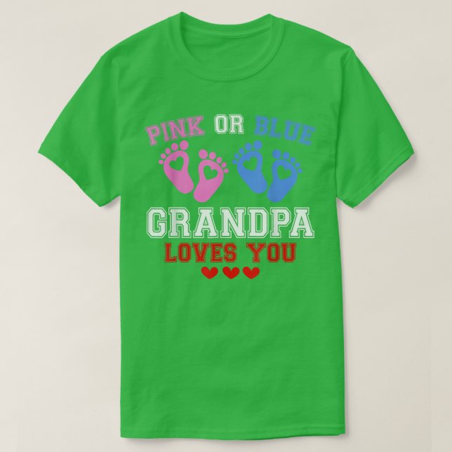 Rosa oder blaue Grandpa-Lieben Sie Geschlecht zeig T-Shirt (Design vorne)