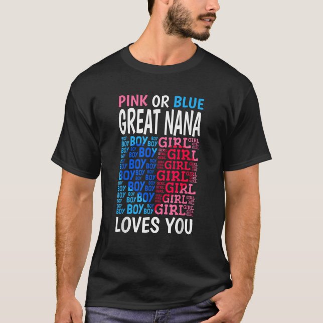 Rosa oder blaue große Nana-Lieben, die Sie Geschle T-Shirt (Vorderseite)