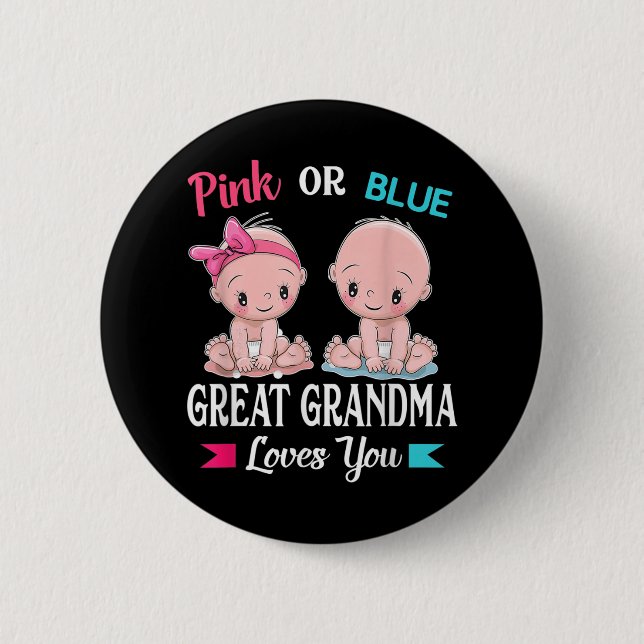 Rosa oder blaue große Oma-Lieben, die Sie Geschlec Button (Vorderseite)