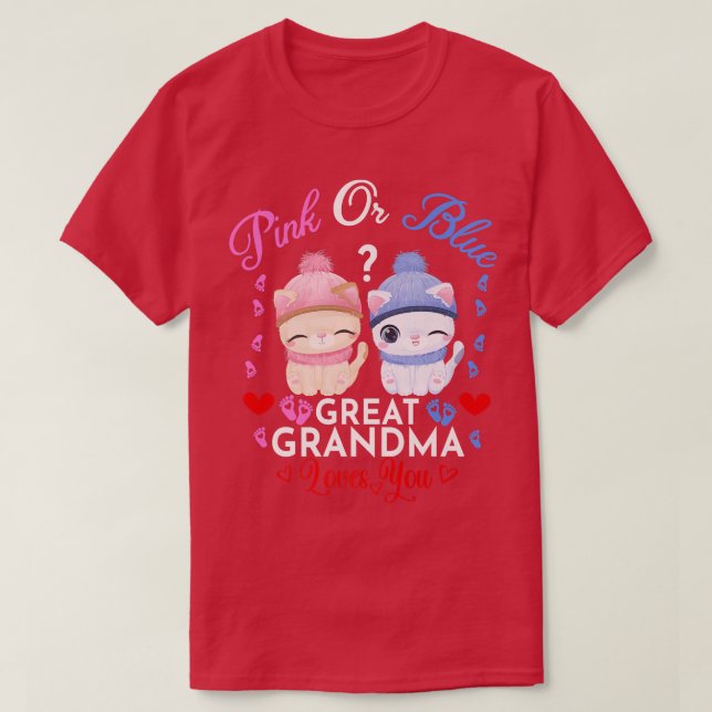 Rosa oder blaue große Oma-Lieben, die Sie Geschlec T-Shirt (Design vorne)