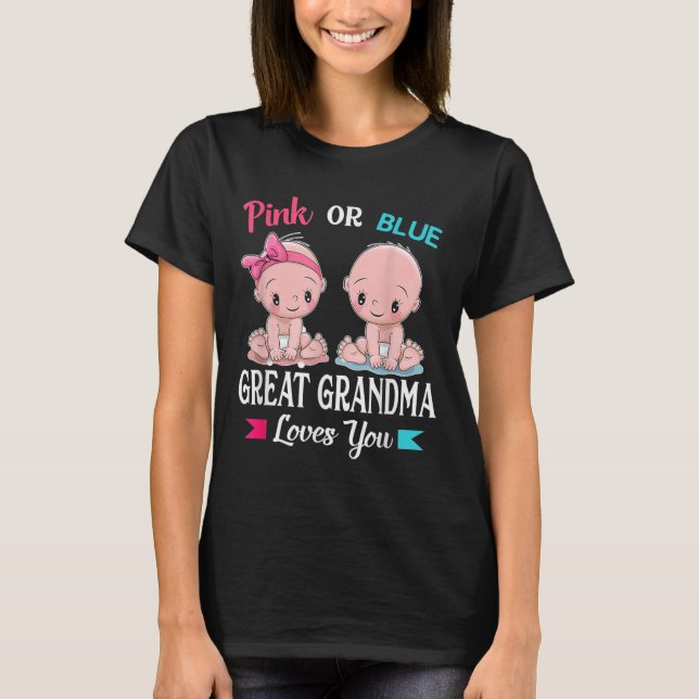 Rosa oder blaue große Oma-Lieben, die Sie Geschlec T-Shirt (Vorderseite)